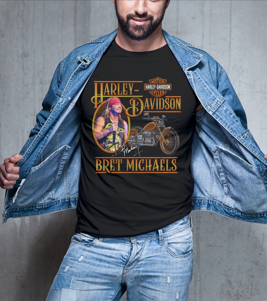 Harley Davidson Motor Cycles Bret Michaels T-Shirt