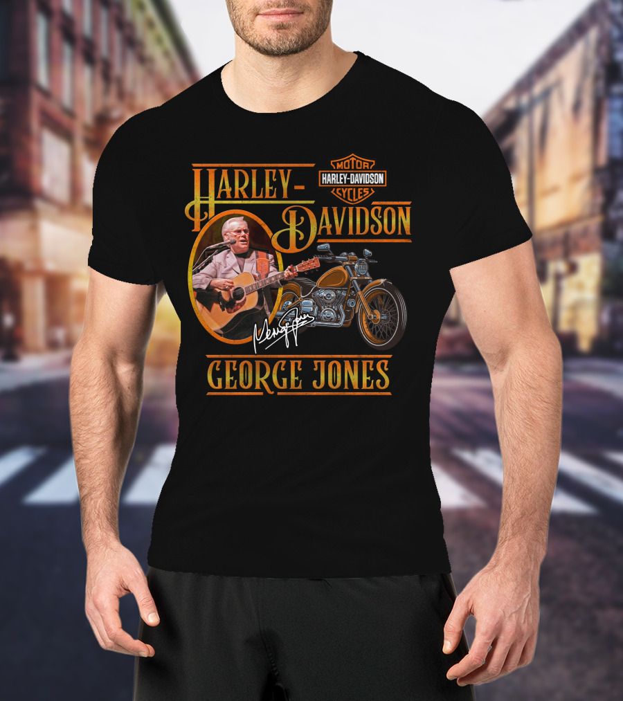 Harley Davidson George Jones Motorcycle Music T-Shirt