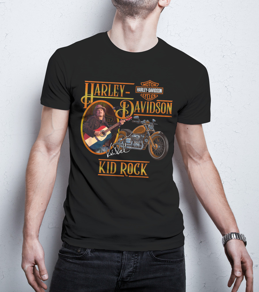 Harley Davidson Motor Cycles Kid Rock Guitar Signature T-Shirt