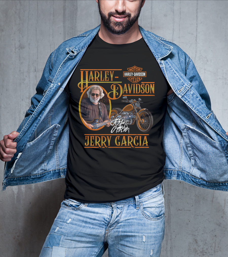 Harley Davidson Jerry Garcia Motorcycle Tribute T-Shirt
