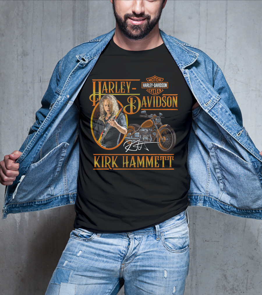 Harley Davidson Kirk Hammett Motorcycles Classic Signature Edition T-Shirt