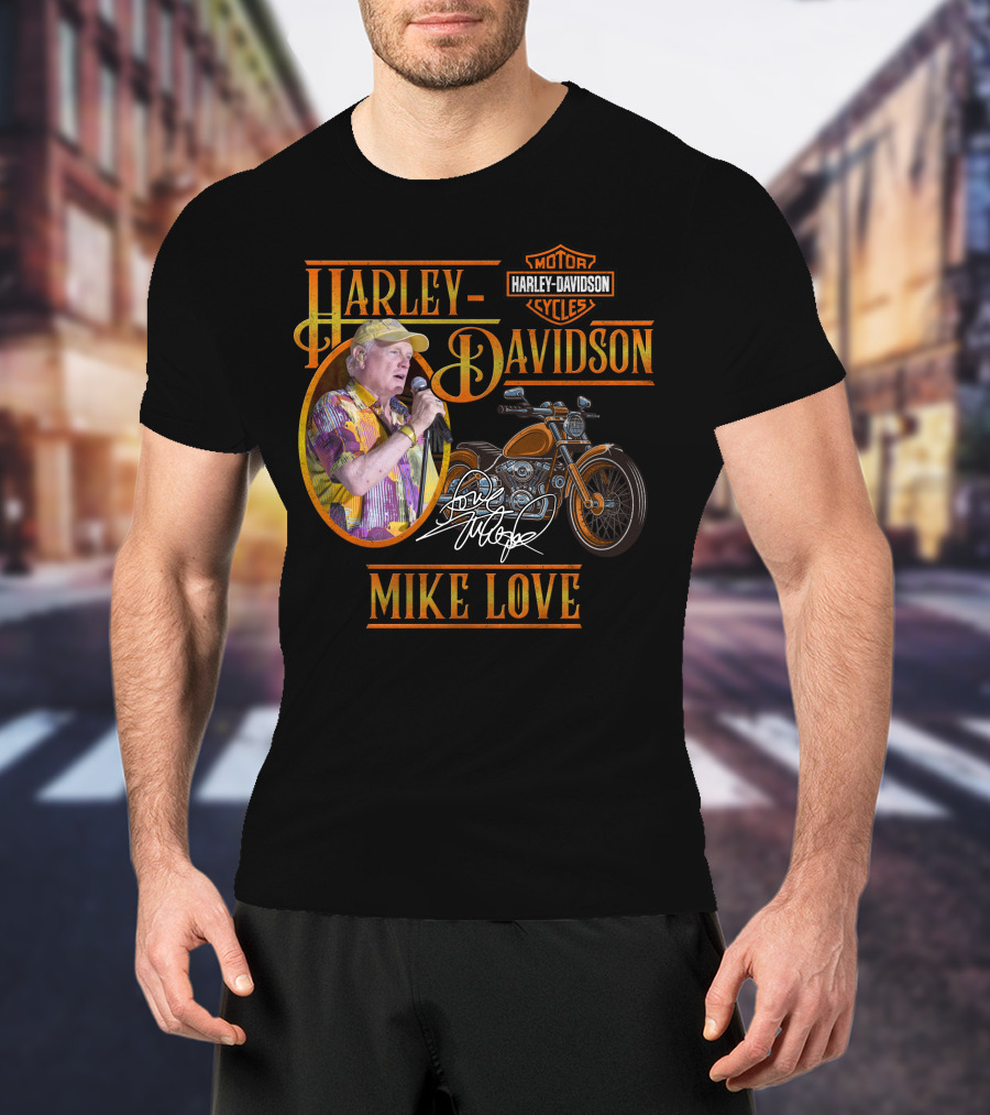 Harley Davidson Motor Cycles Mike Love Signature T-Shirt