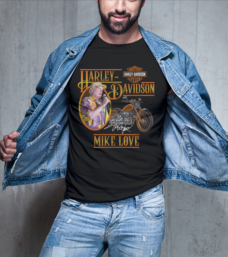 Harley Davidson Motor Cycles Mike Love Signature T-Shirt