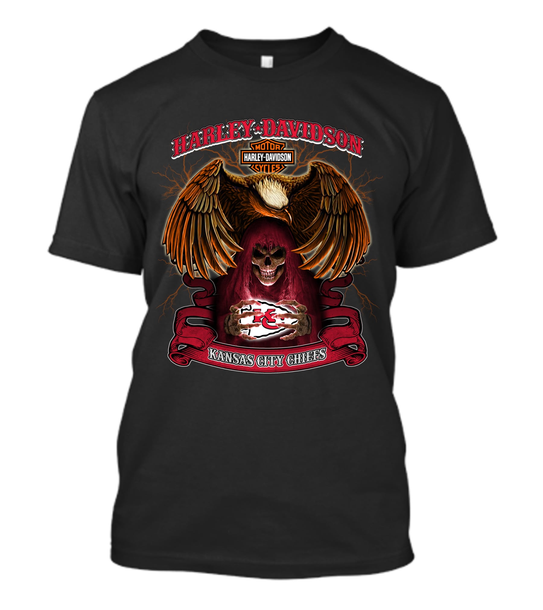 Harley Davidson Motorcycles Kansas City Chiefs Nfl T-Shirt