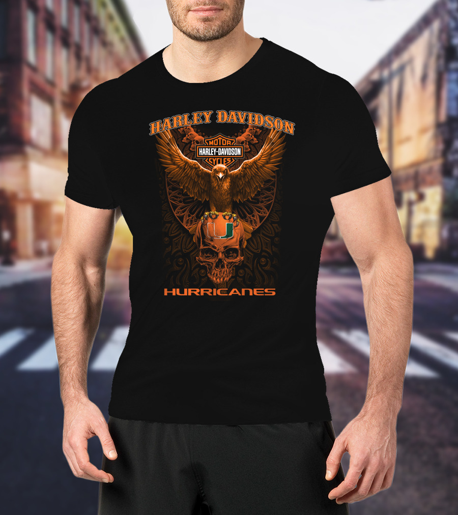Harley Davidson Motorcycles Miami Hurricanes T-Shirt