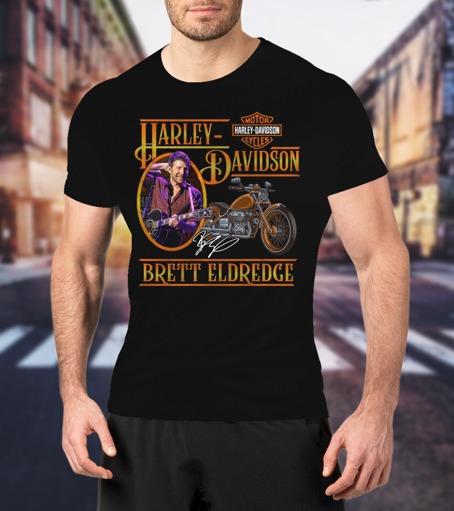 Brett Eldredge Harley Davidson Motor Cycles T-Shirt