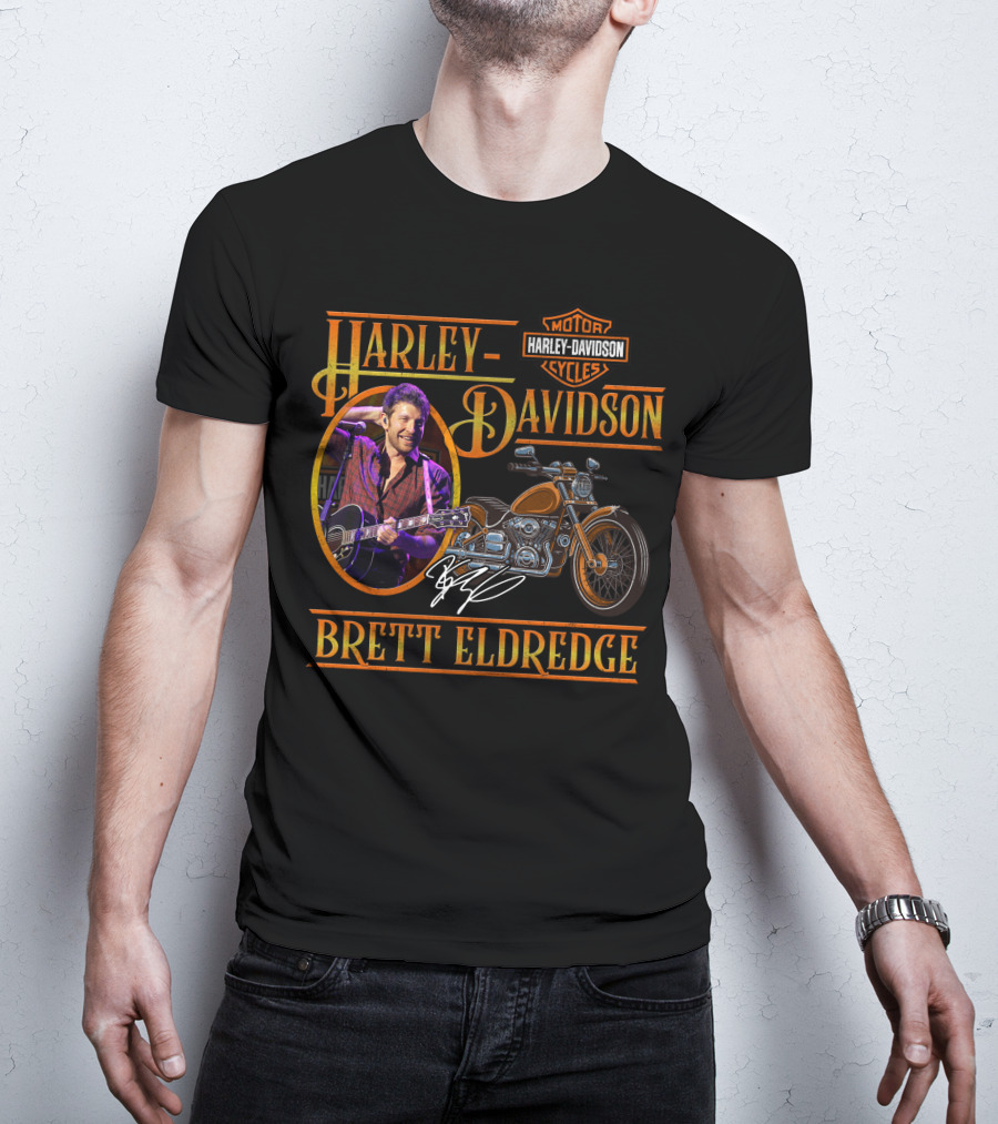 Brett Eldredge Harley Davidson Motor Cycles T-Shirt