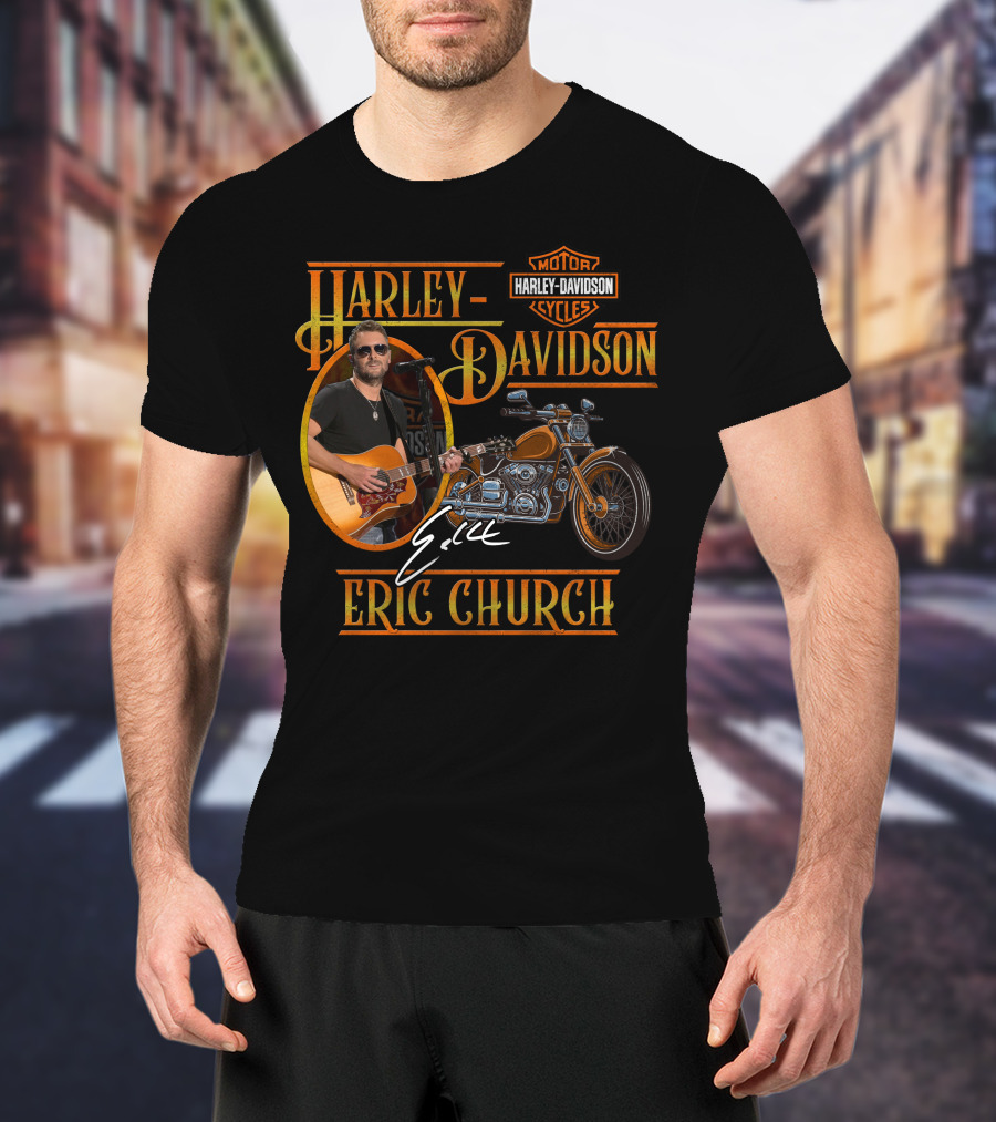 Eric Church Harley Davidson Motor Cycles T-Shirt