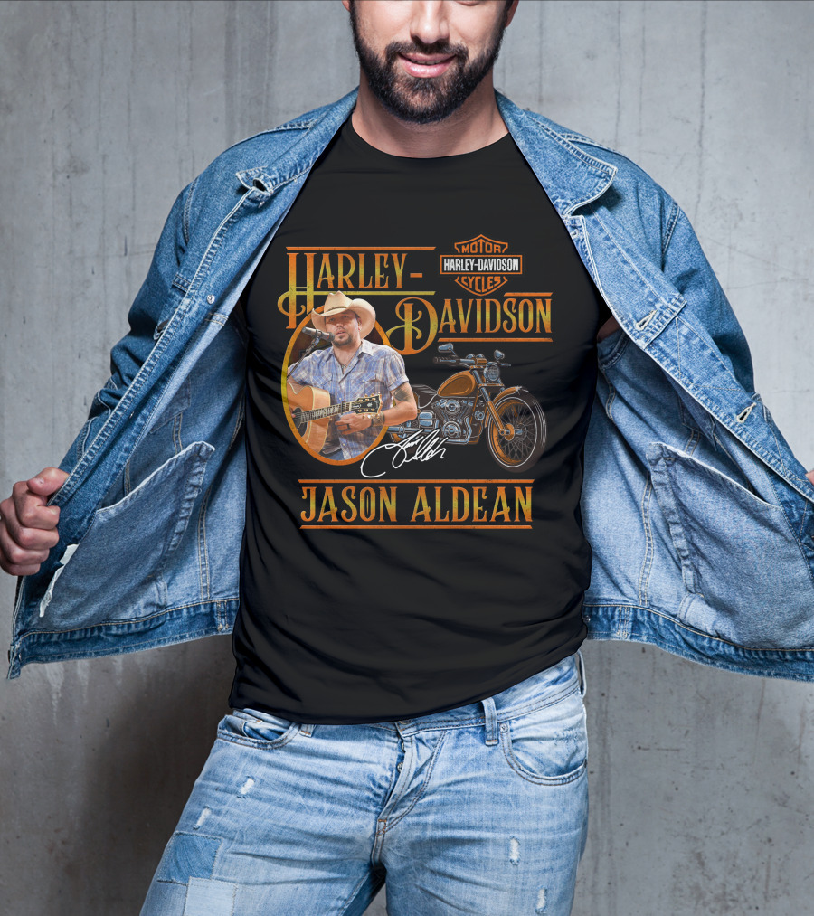 Jason Aldean Harley Davidson Motorcycles Signature T-Shirt