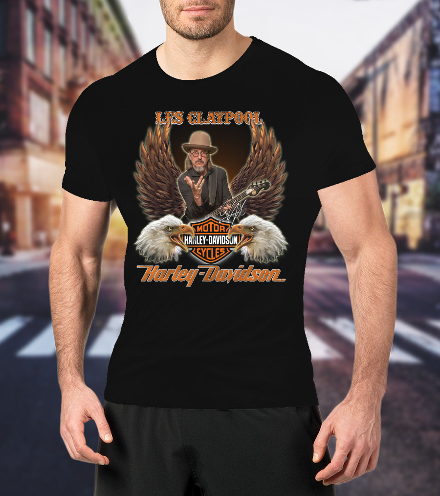 Les Claypool Harley Davidson Motorcycles Eagles T-Shirt