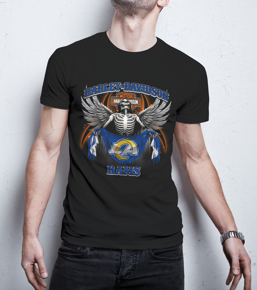 Harley Davidson Motor Los Angeles Rams T-Shirt