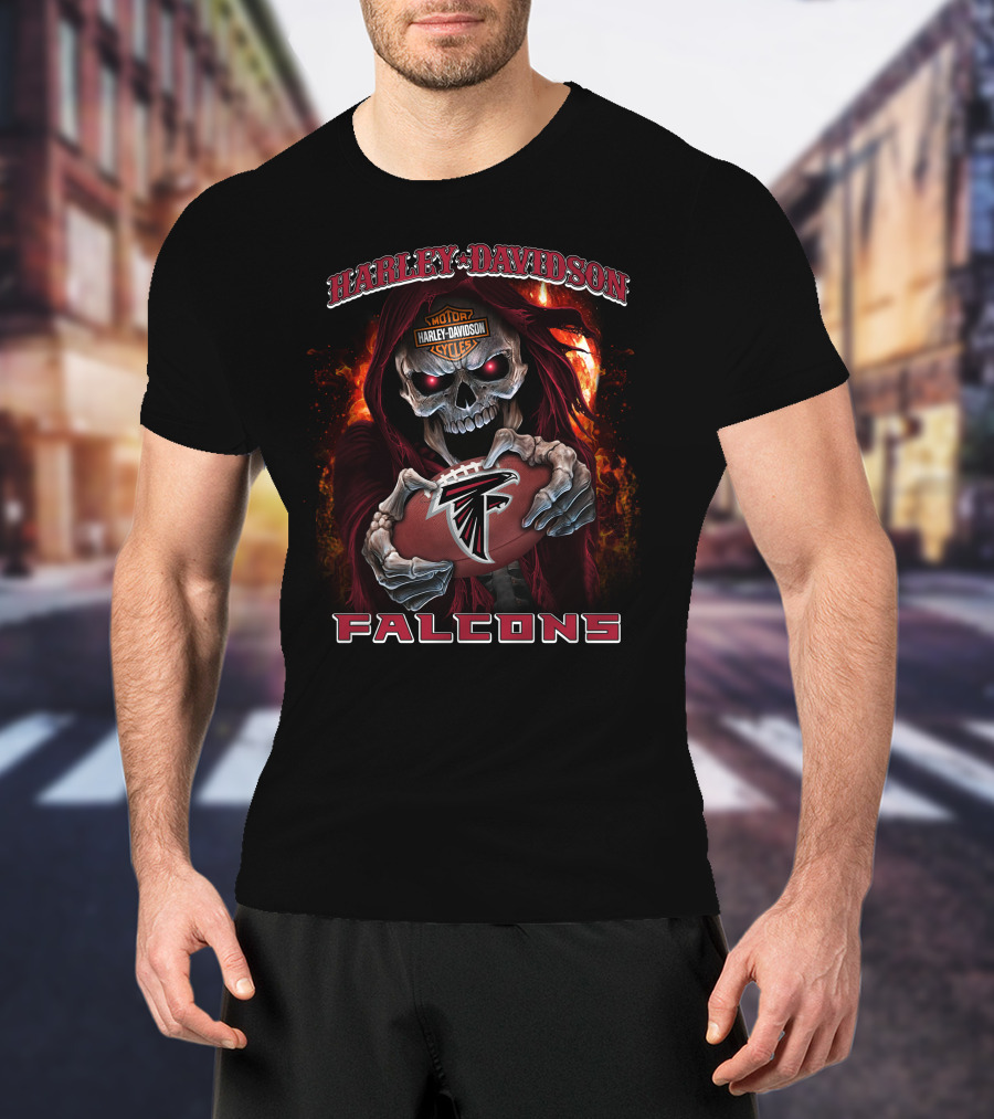 Harley Davidson Motor Cycles Falcons Skull T-Shirt