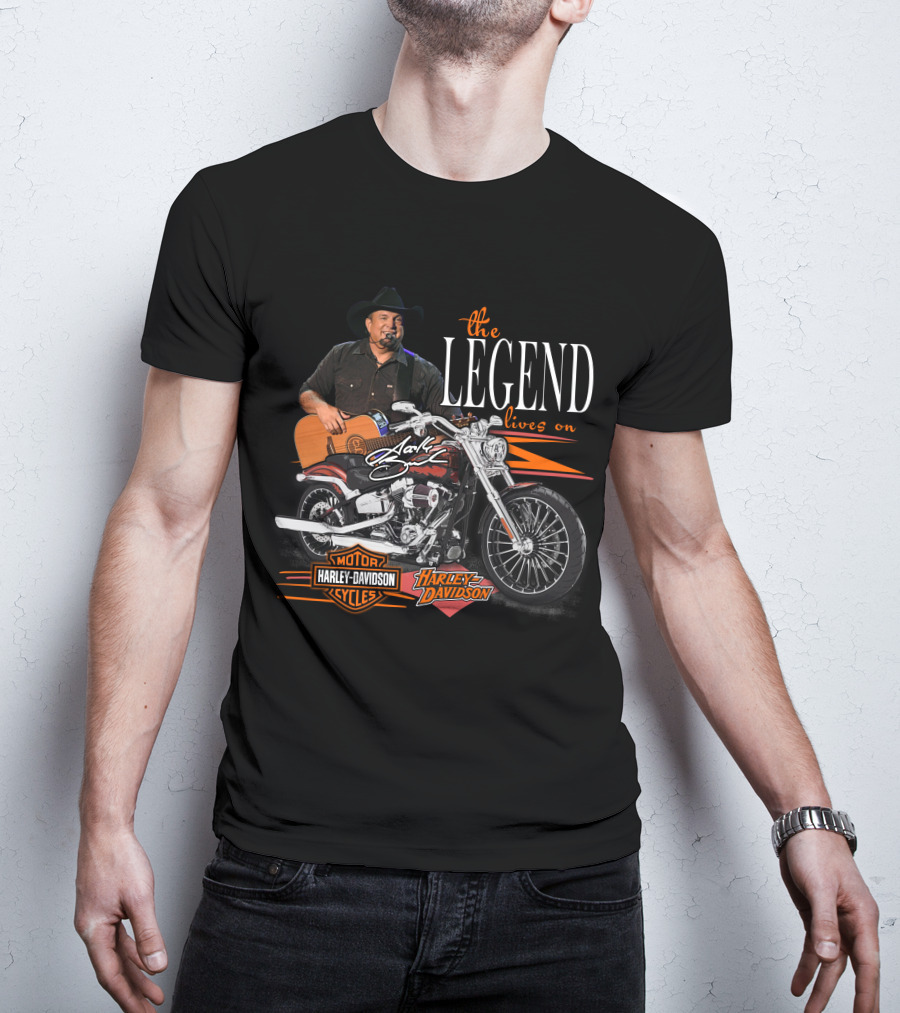 Garth Brooks Harley Davidson The Legend Lives On T-Shirt
