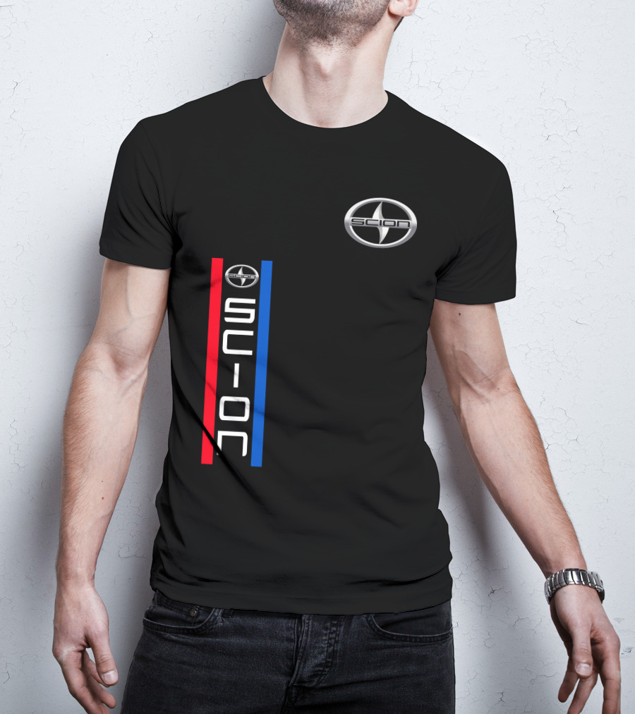 Scion Logo Vertical Red Blue Stripe T-Shirt