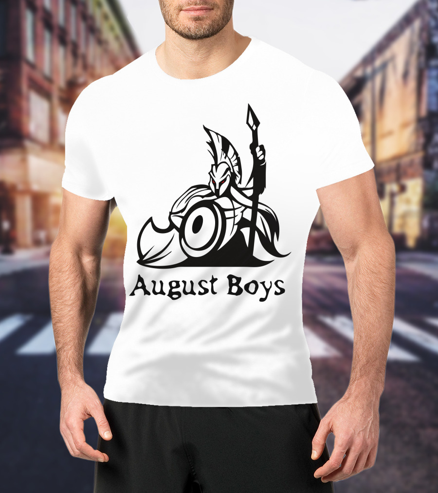 August Boys Warrior Spartan Shield Spear T-Shirt