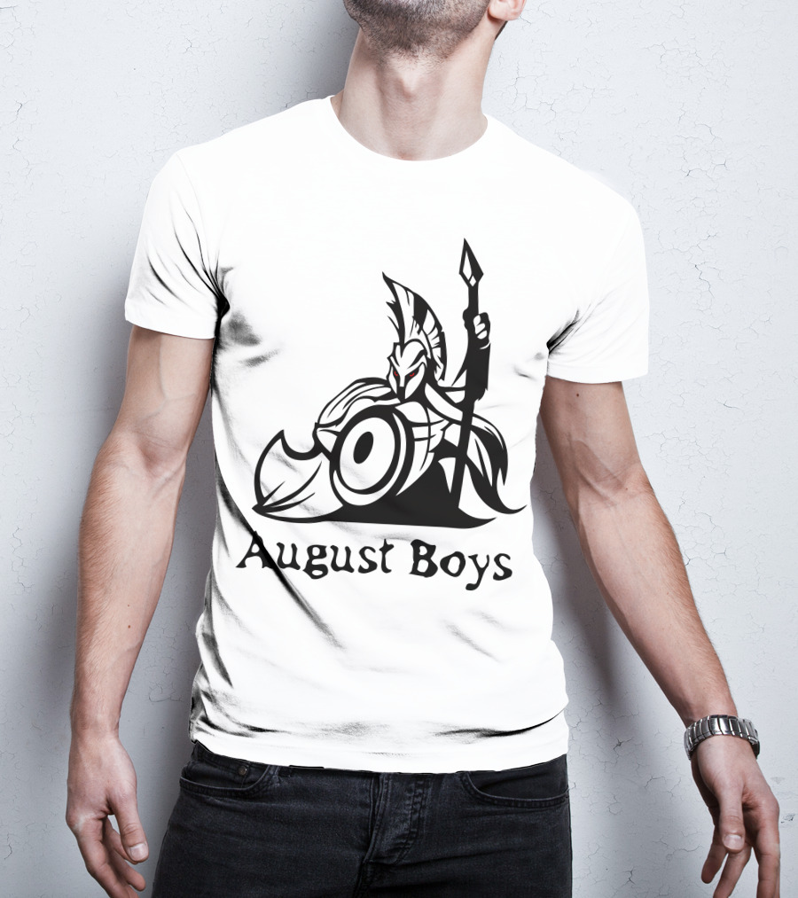 August Boys Warrior Spartan Shield Spear T-Shirt
