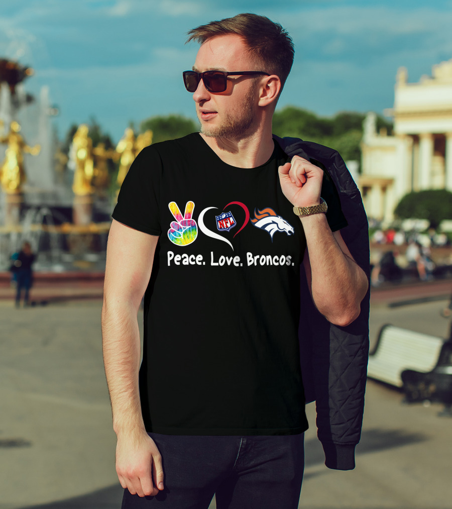 Peace Love Broncos NFL T-Shirt