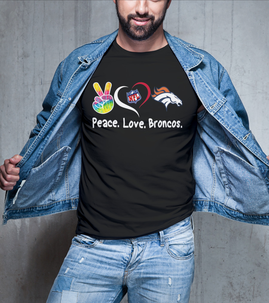 Peace Love Broncos NFL T-Shirt