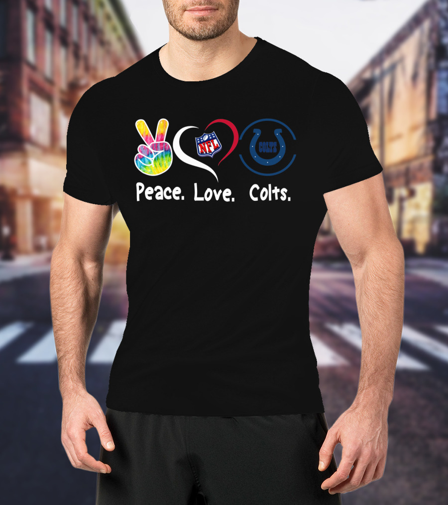 Peace Love Colts NFL Colts T-Shirt