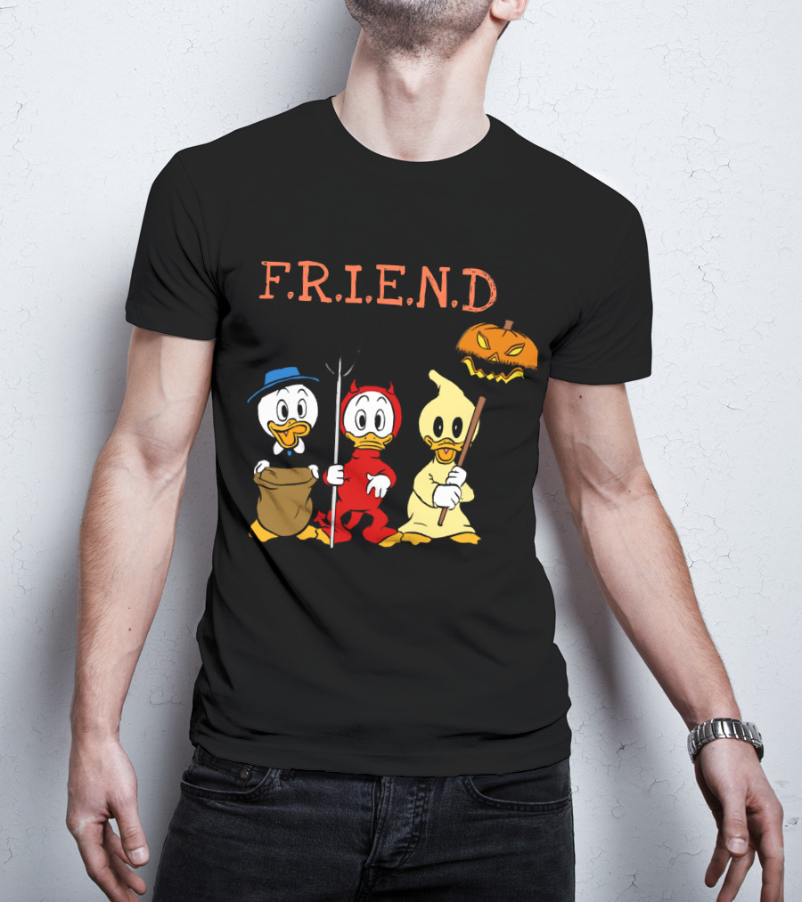 Disney Donald Duck Halloween F.R.I.E.N.D Ghost Devil Pumpkin T-Shirt