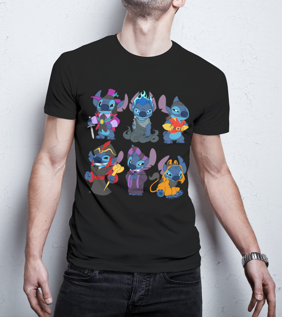 Halloween Time Stitch In Disney Villain Costumes T-Shirt