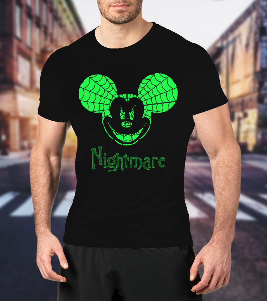Nightmare Web Pattern Icon With Mouse Ears T-Shirt