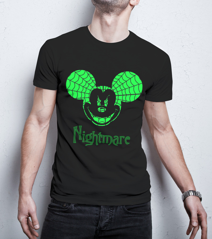 Nightmare Web Pattern Icon With Mouse Ears T-Shirt