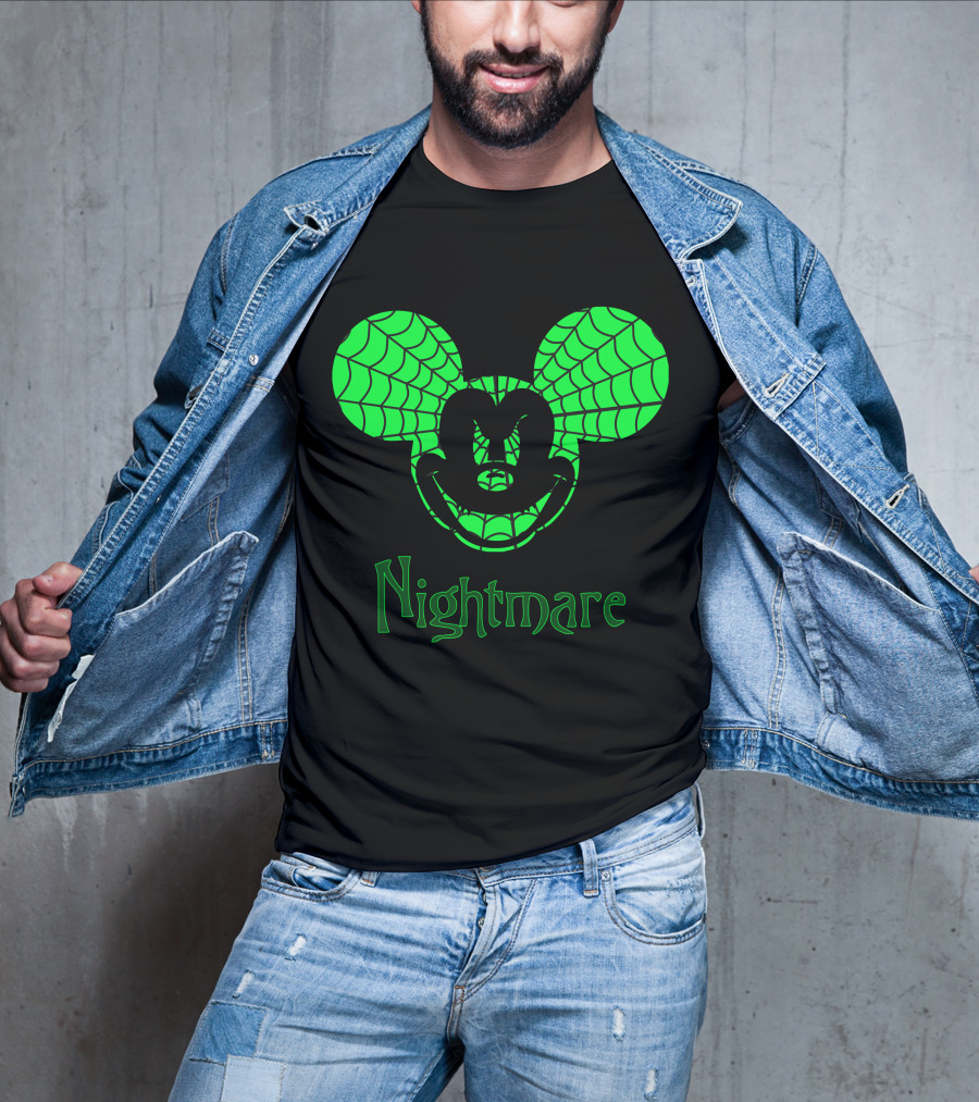 Nightmare Web Pattern Icon With Mouse Ears T-Shirt