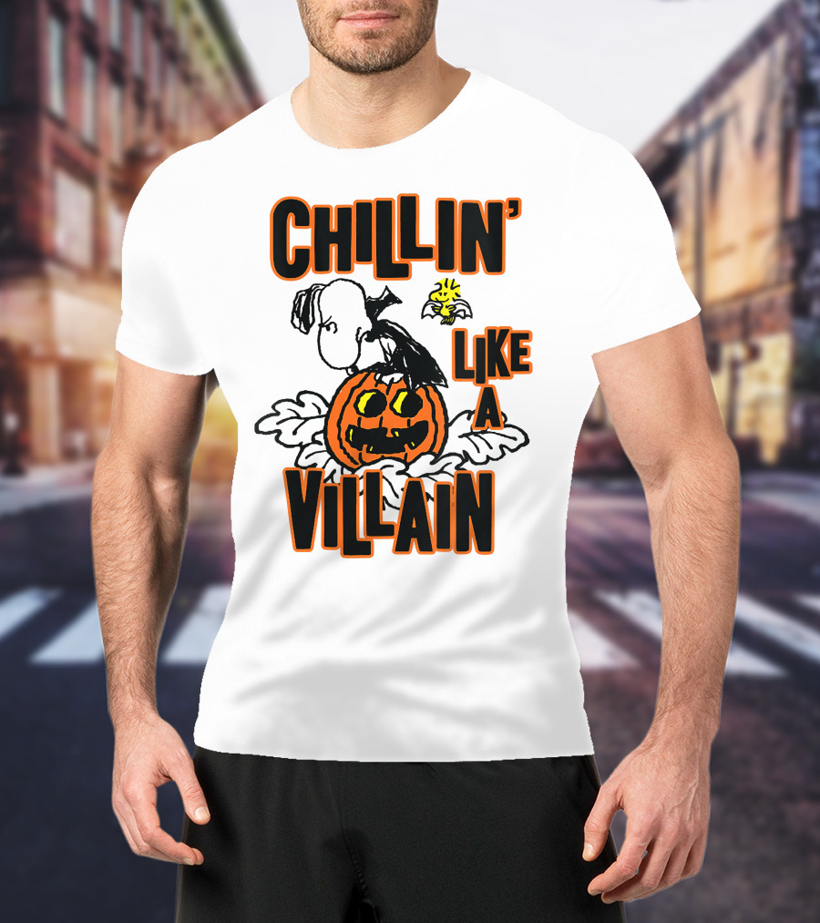 Chillin’ Like A Villain Halloween Pumpkin And Characters T-Shirt