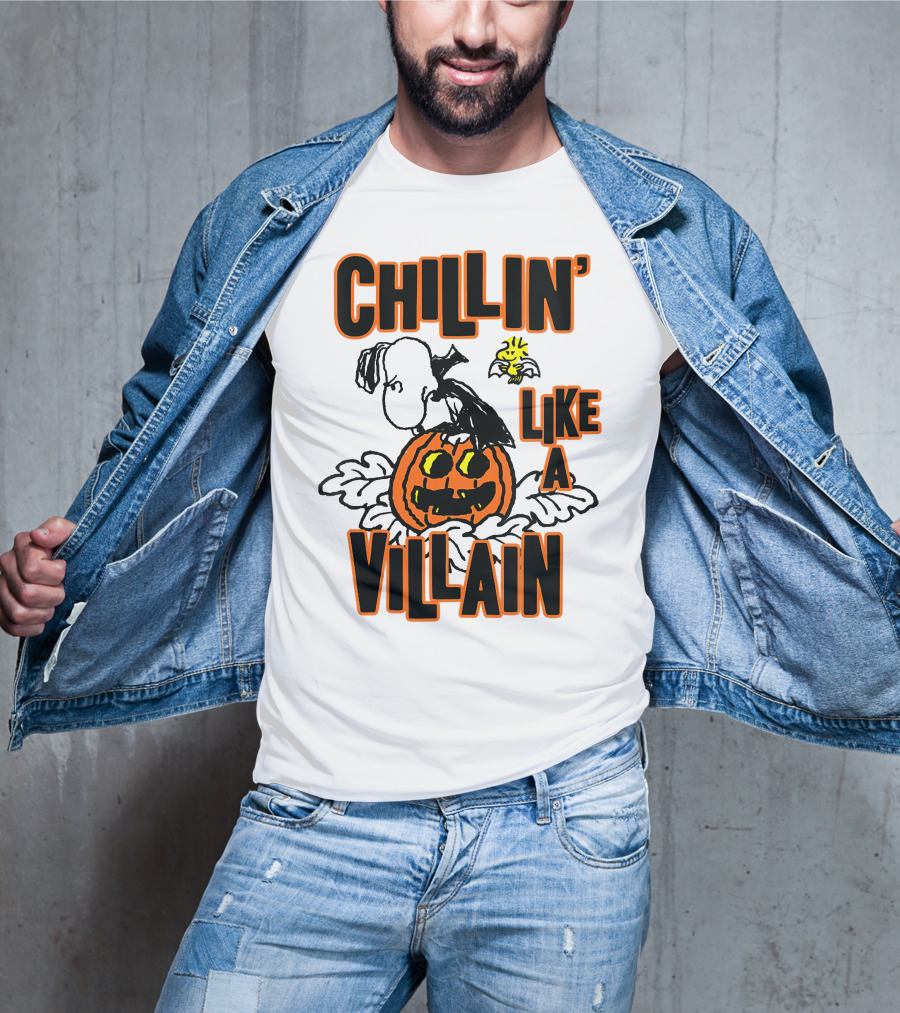 Chillin’ Like A Villain Halloween Pumpkin And Characters T-Shirt