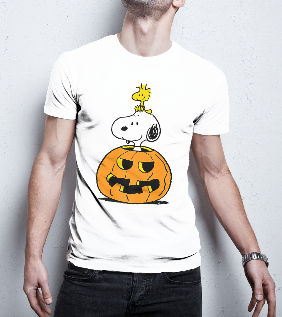 Halloween Snoopy Woodstock Pumpkin Peanuts Cartoon T-Shirt
