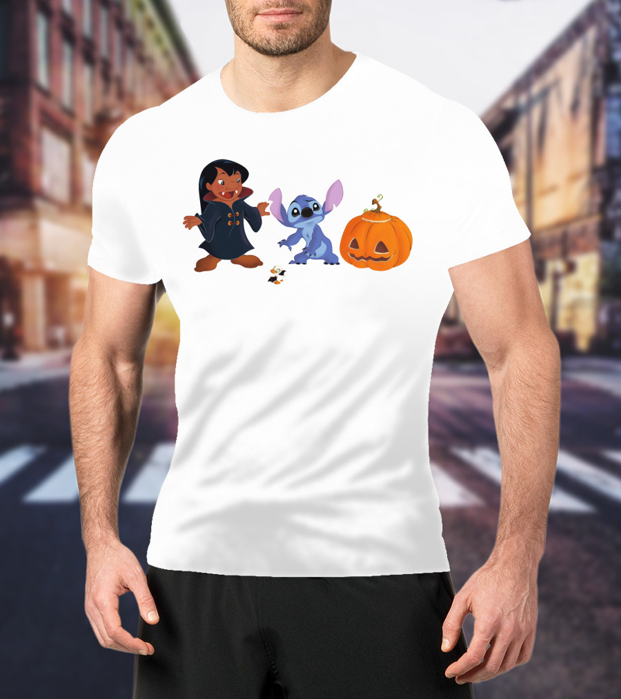Halloween Stitch Lilo Vampire Costume Pumpkin T-Shirt
