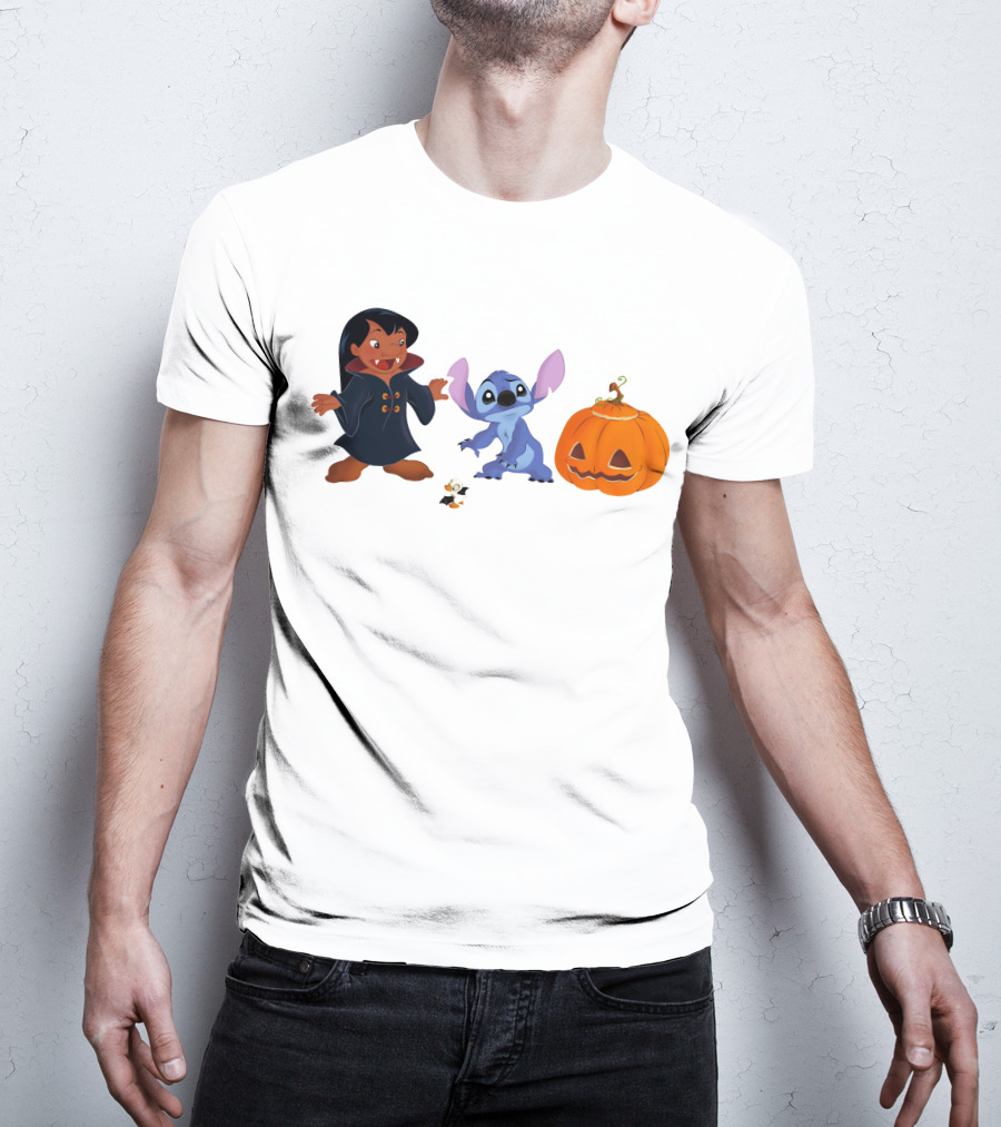 Halloween Stitch Lilo Vampire Costume Pumpkin T-Shirt