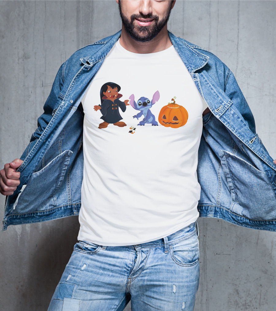 Halloween Stitch Lilo Vampire Costume Pumpkin T-Shirt