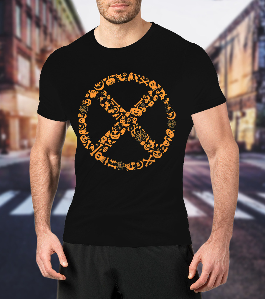 Marvel X Men Halloween Pumpkin Spiderweb Skull T-Shirt