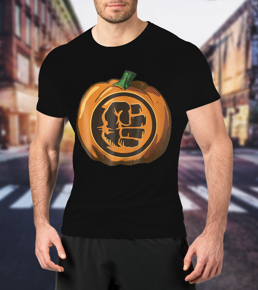 Hulk Fist Pumpkin Halloween Fusion In Comic T-Shirt