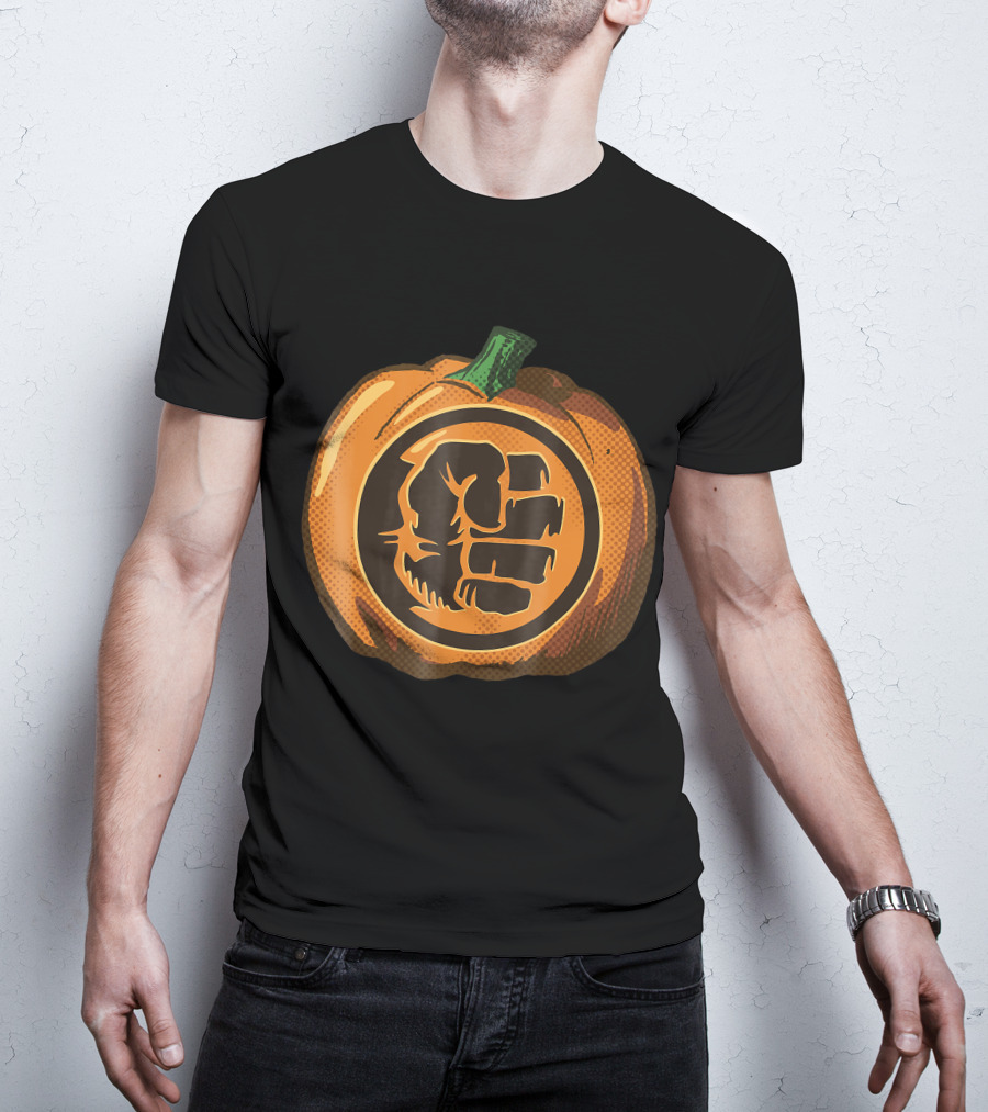 Hulk Fist Pumpkin Halloween Fusion In Comic T-Shirt