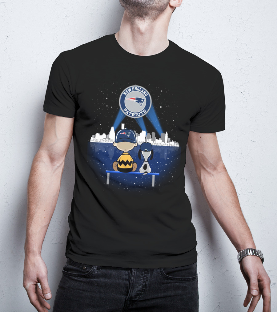 New England Patriots Skyline With Characters T-Shirt