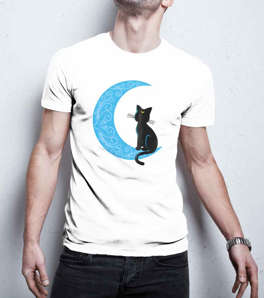 Black Cat Crescent Moon Sailor Guardian T-Shirt