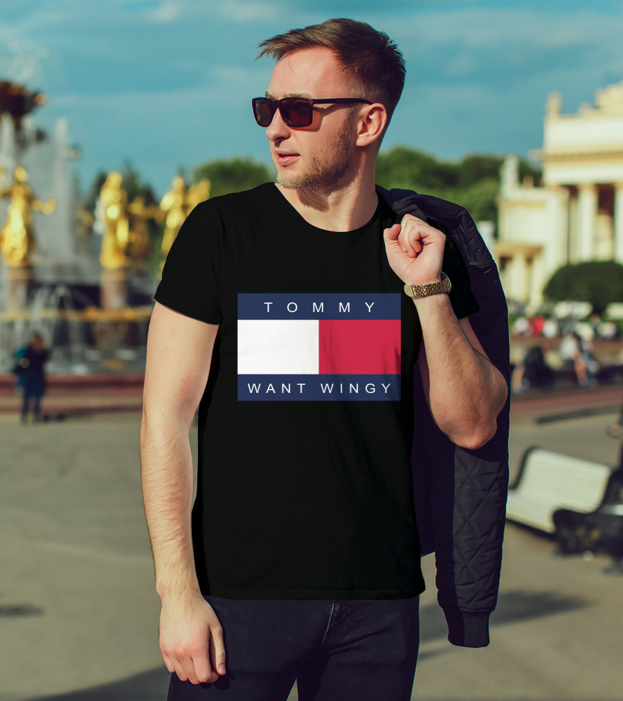 TOMMY WANT WINGY Red White Blue T-Shirt