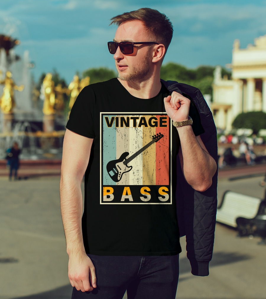 VINTAGE BASS LOVE RETRO GUITAR MUSIC T-Shirt