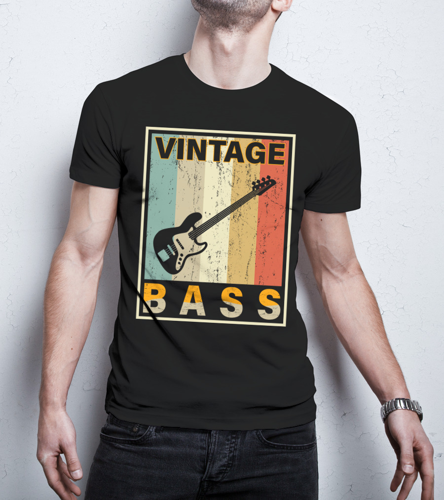 VINTAGE BASS LOVE RETRO GUITAR MUSIC T-Shirt