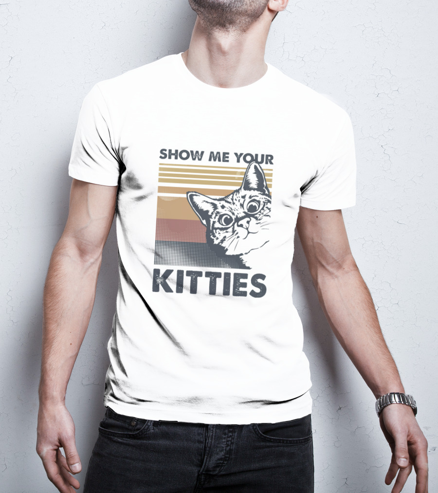 Show Me Your Kitties Retro Cat T-Shirt