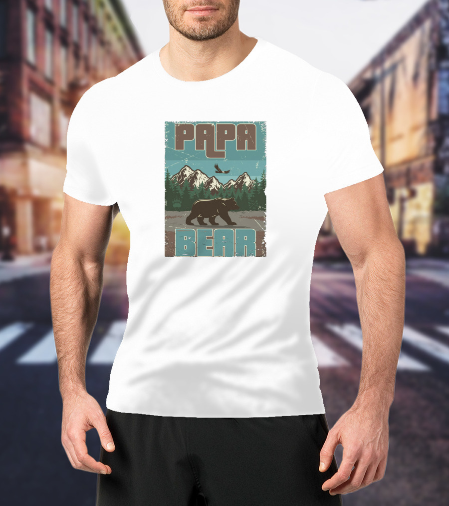 Papa Bear Mountains And Forest T-Shirt
