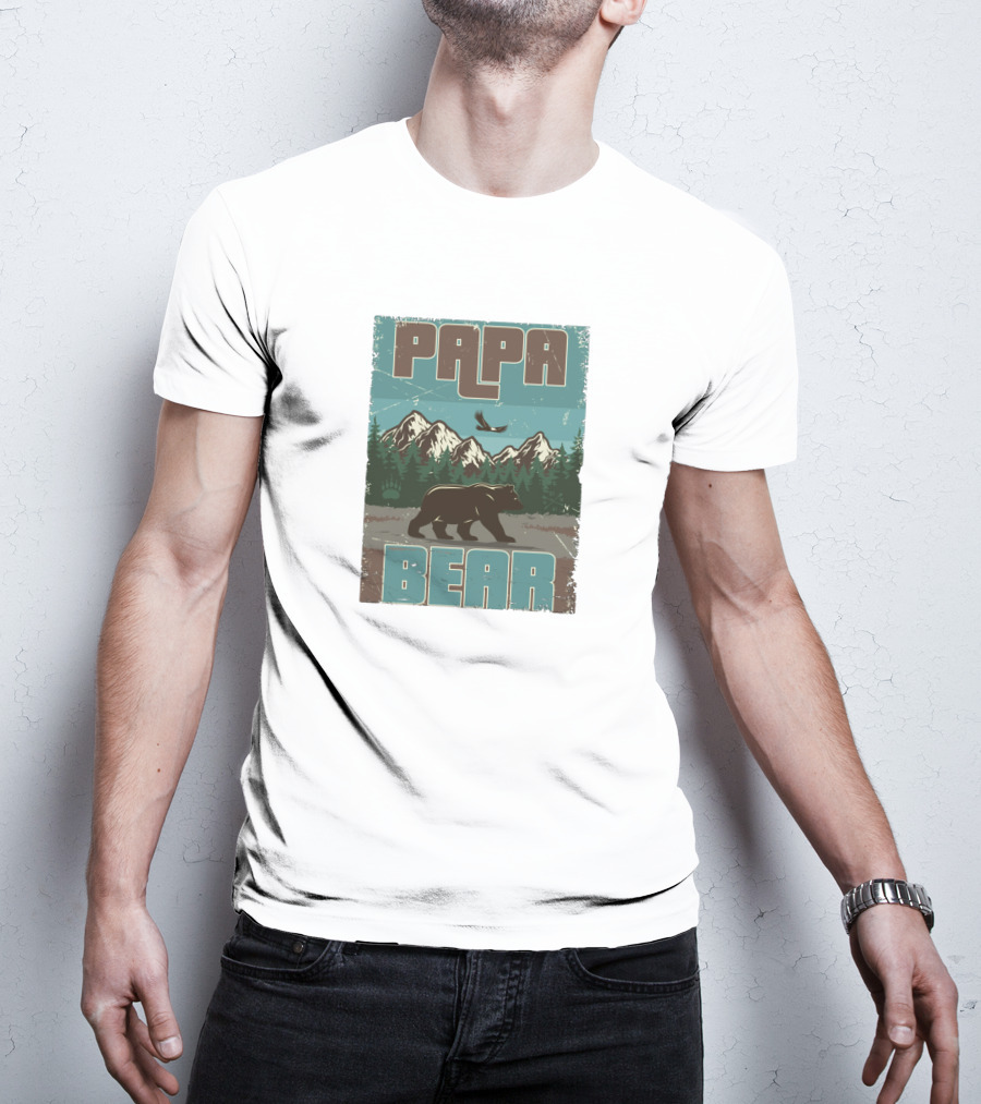 Papa Bear Mountains And Forest T-Shirt