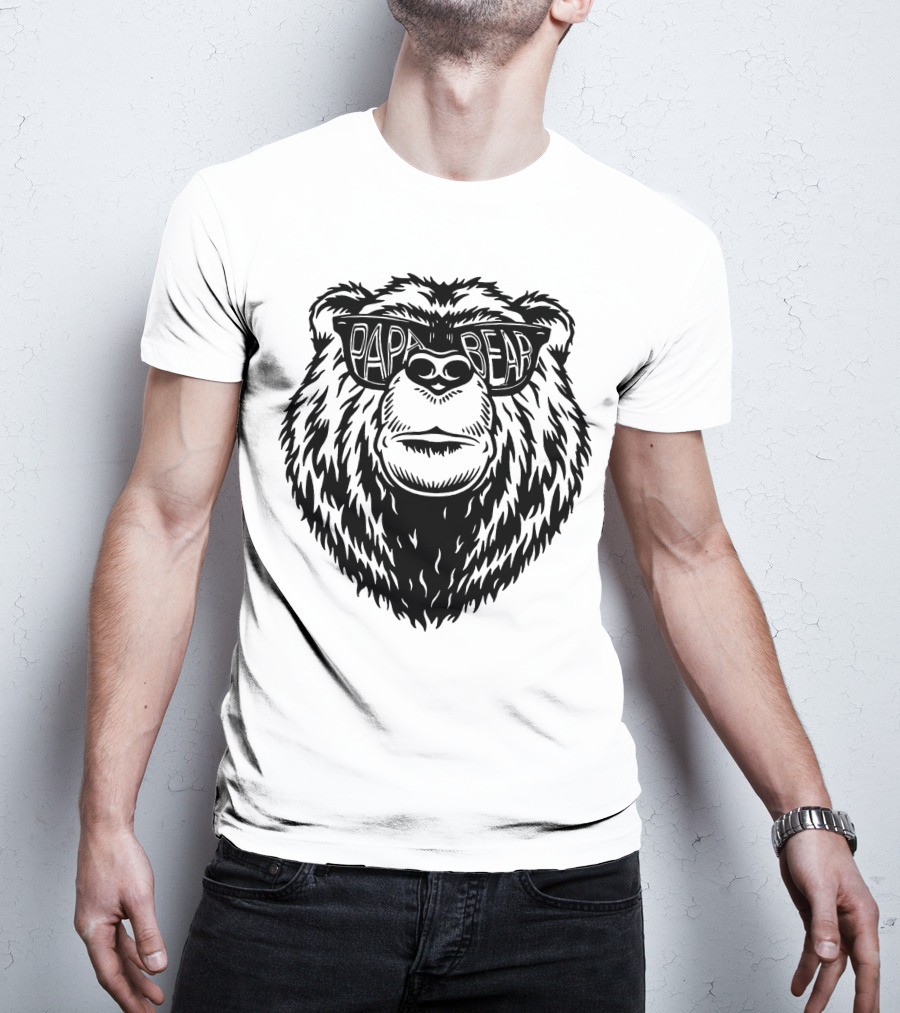Papa Bear Sunglasses Daddy Bear T-Shirt