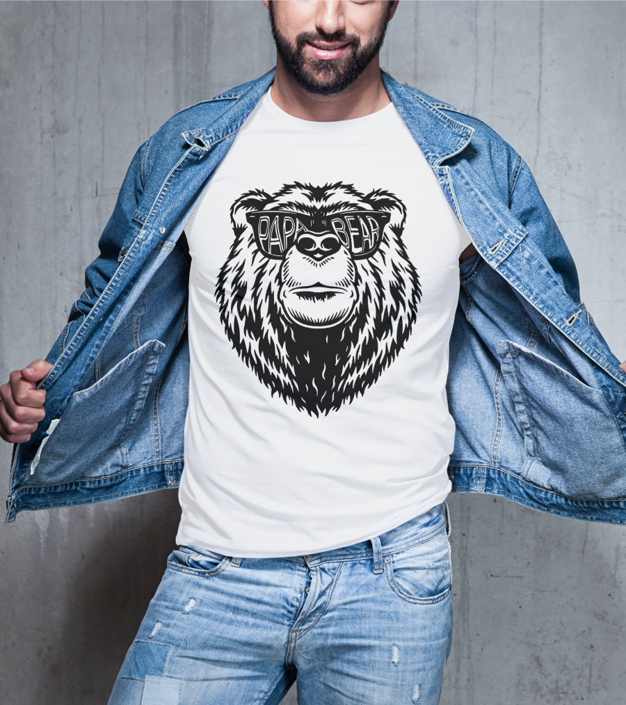 Papa Bear Sunglasses Daddy Bear T-Shirt