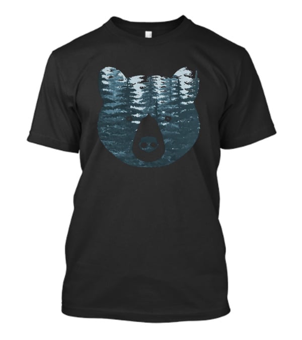 Bear Face Tree Texture Forest T-Shirt