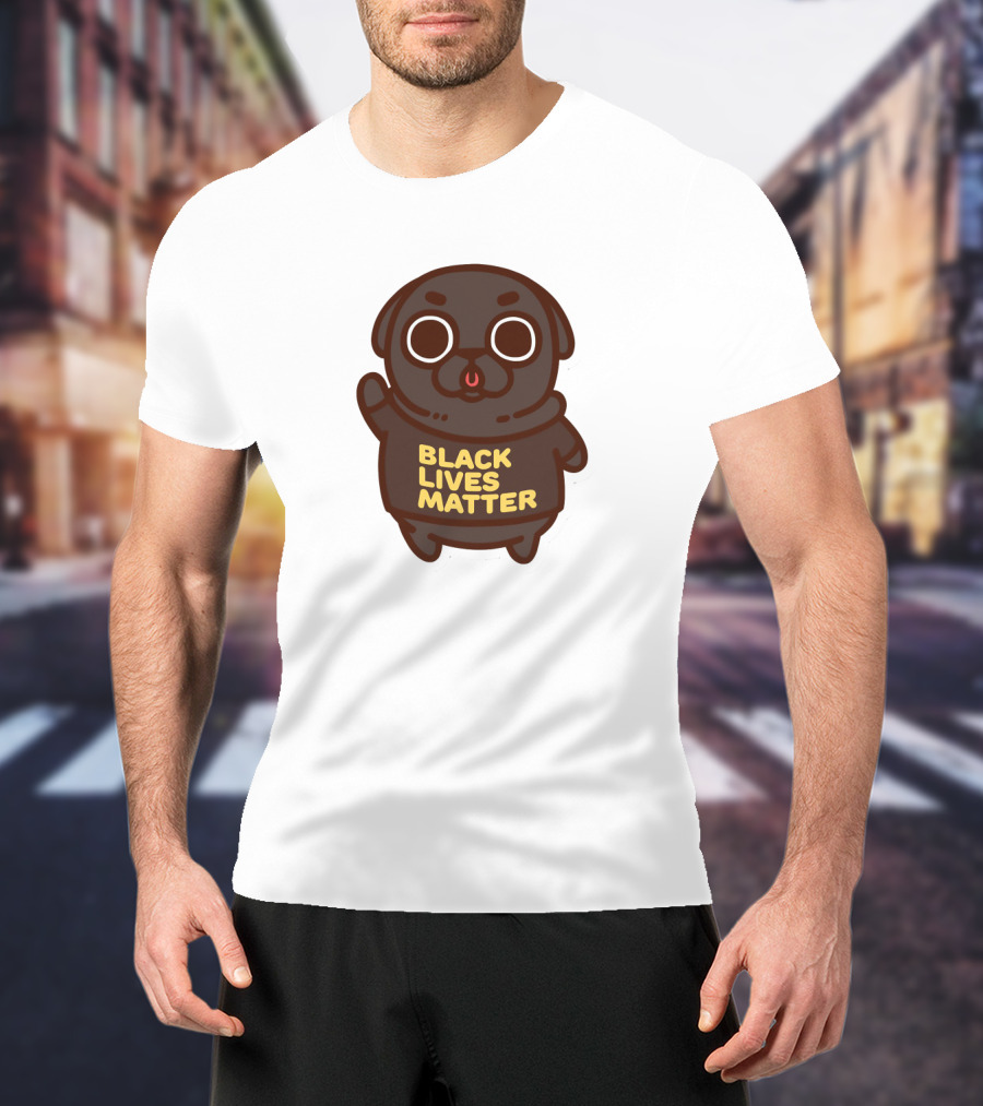 Cute Funny Pug Black Lives Matter T-Shirt