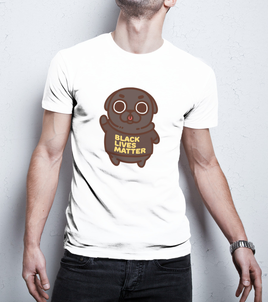 Cute Funny Pug Black Lives Matter T-Shirt